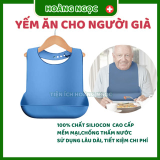 (Bản Nâng cấp)Yếm ăn cao cấp có túi hứng thức ăn cho người bệnh/người già chống thấm nước sạch sẽ
