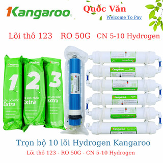 Trọn bộ 1-10 Kangaroo Hydrogen - Dành cho máy KG100HG, KG100HA, (Lõi Thô 123 + RO 50G + CN 5-10 Kangaroo Hydrogen )