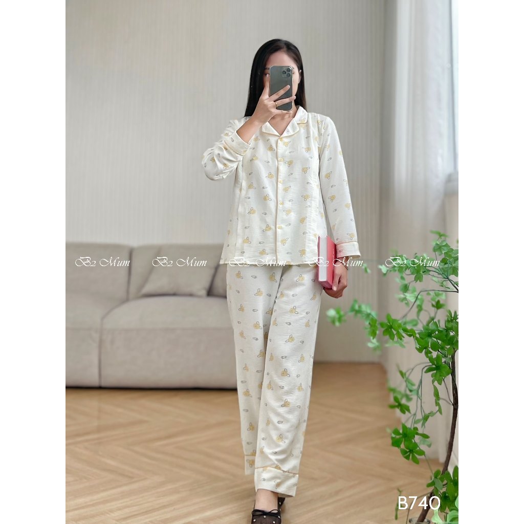 Bộ bầu mặc nhà và sau sinh mềm mại thoáng mát dễ chịu cho mẹ bầu - B740 B917 B2MUM