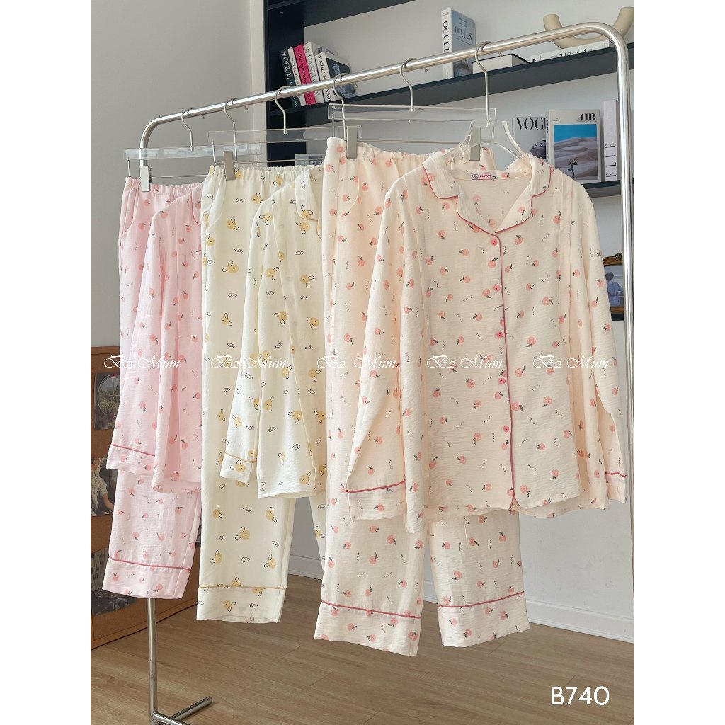 Bộ bầu mặc nhà và sau sinh mềm mại thoáng mát dễ chịu cho mẹ bầu - B740 B917 B2MUM