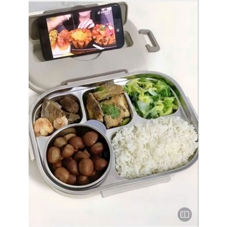 Hộp đựng cơm trưa chia ngăn inox 304 tặng kèm thìa +đũa+túi giữ nhiệt tiện lợi