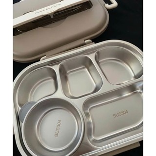 Hộp đựng cơm trưa chia ngăn inox 304 tặng kèm thìa +đũa+túi giữ nhiệt tiện lợi