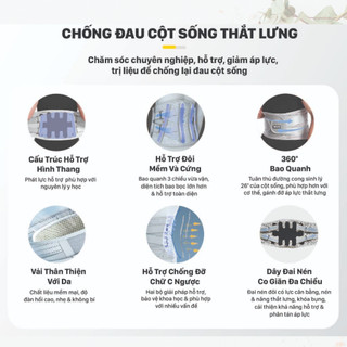 Đai Lưng Cột Sống Cao Cấp (BẢO HÀNH 24 THÁNG)  Hỗ Trợ Giảm đau thắt lưng cho người hay ngồi nhiều