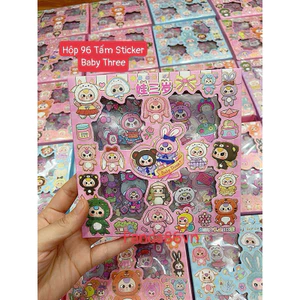 Hộp 96 Tấm Sticker Baby Three Chống Thấm Nước Dễ Thương - Dùng Để Trang Trí Đồ Dùng Cá Nhân - Quà Tặng Cho Bé