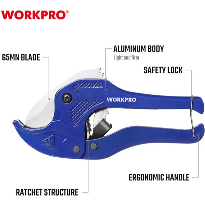 Kéo cắt ống/ Kìm cắt ống nhanh WORKPRO WP301002 cắt ống đường kính ngoài tối đa 42mm (1-5/8 inch). Hàng chuẩn chính hãng