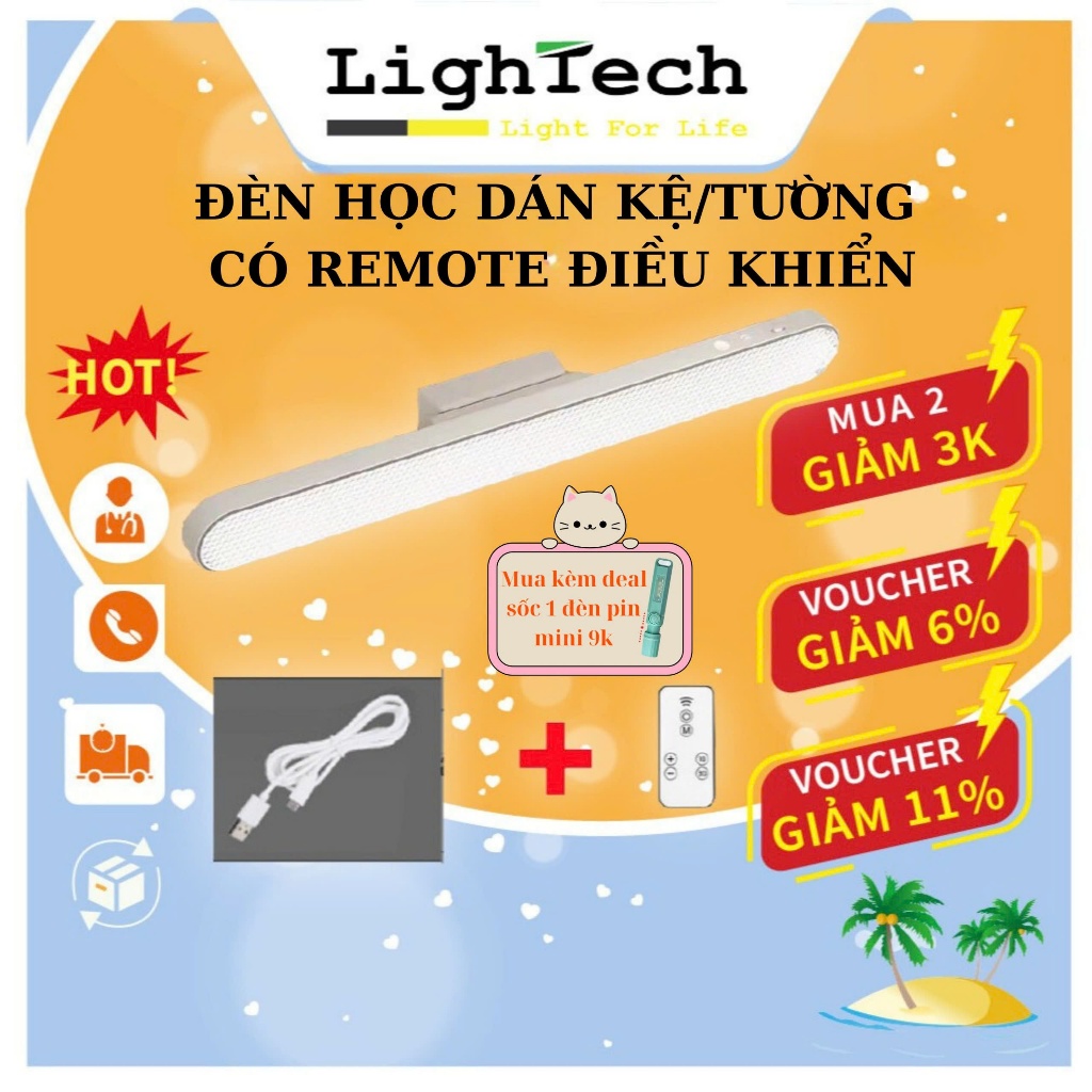Đèn Học Đèn Đọc Sách LightTech Dán Tường Kệ Đèn Led Gắn Bàn Học Tích ...