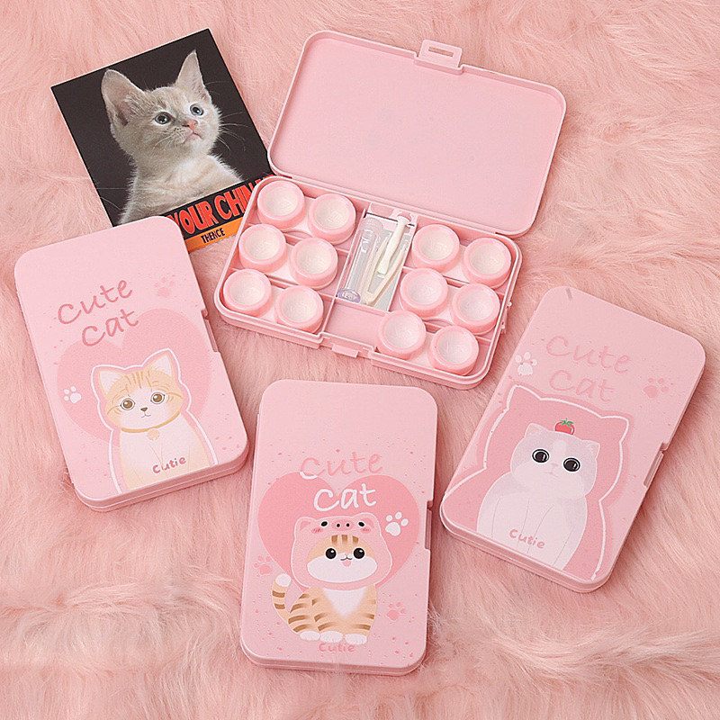 Khay đựng Lens 6 ô Mèo kute Cat Muneyes