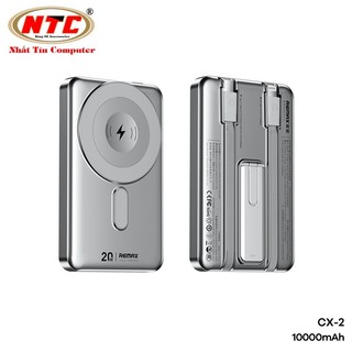 [Có 3C] Pin Dự Phòng không dây Remax CX-2 10000mAh Wireless 15W, cáp TypeC 22.5W Laining 20W, có giá đỡ - Nhất Tín