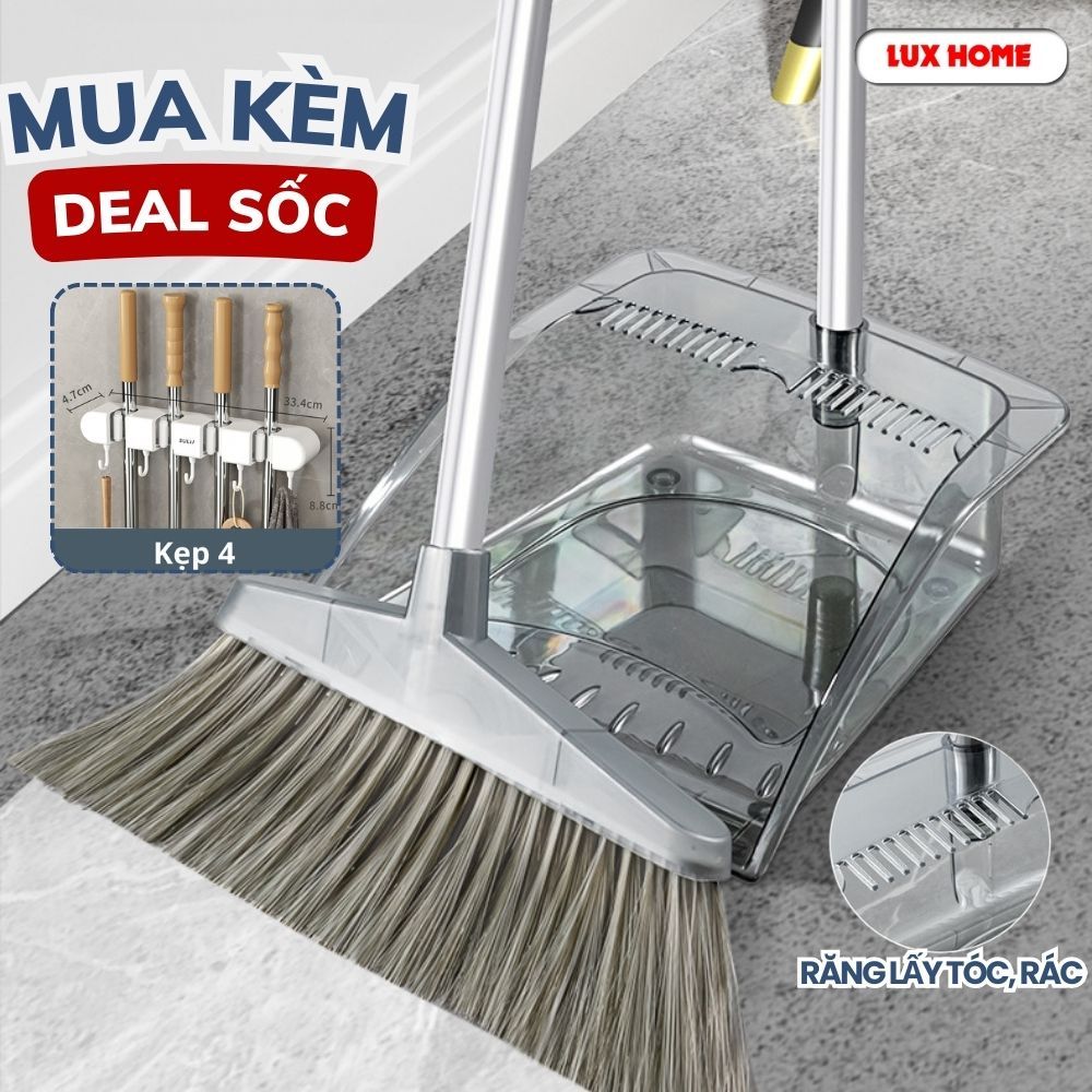 Bộ chổi quét nhà kèm hót rác 2 trong 1 đa năng, gấp gọn tiện lợi chất ...