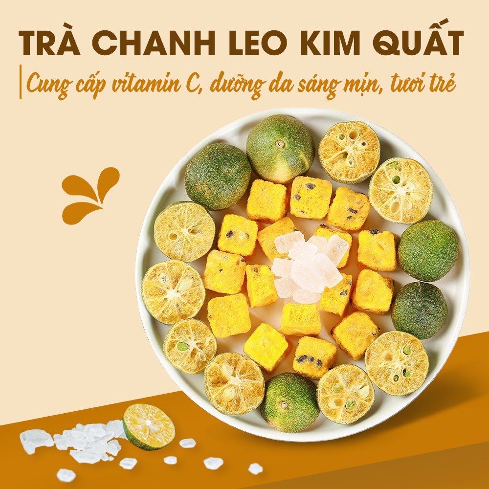 trà chanh dây kim quất,chanh dây sấy khô mix sẵn - Trà Mộc An 