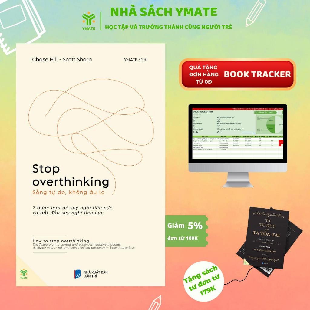 Ảnh Sách Stop Overthinking + Đừng Cố Làm Hài Lòng Tất Cả Mọị Người + Đắc Nhân Tâm - YMATE 1