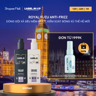 Bộ Dầu Gội, Dầu Xả Chống Rối Xù, Giúp Tóc Mềm Mượt, Sáng Bóng LABELM Royal Yuzu Anti-Frizz 1000ML