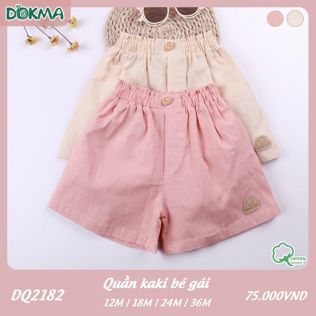 (8-13kg, 6-36M) Quần Sooc Kaki Mềm Bé Trai, Bé Gái Dokma DQ2183, DQ2182, DQ2210