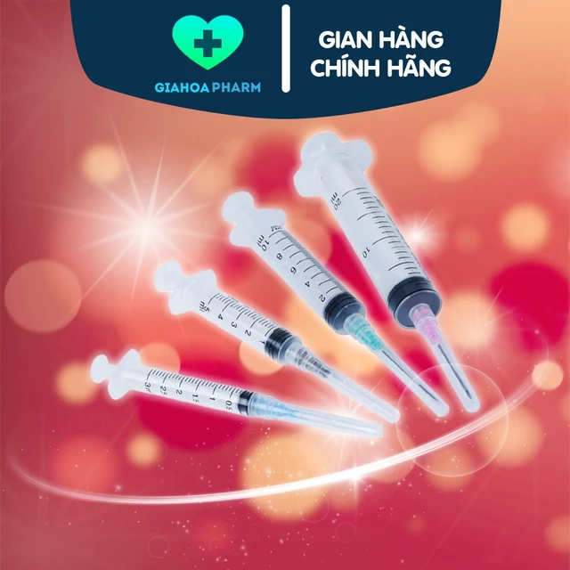 Bơm tiêm / Ống kim chích y tế (Xy lanh) tiệt trùng dùng 1 lần Vinahankook 5, 10, 20 cc / ml (bơm thuốc, sữa, thức ăn)