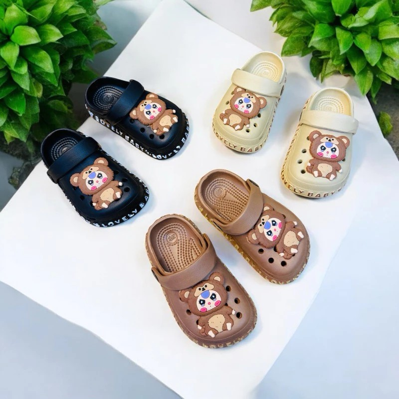 Dép Sục bảo vệ mũi chân viền chữ baby dễ thương nhẹ cho bé hình thỏ baby three