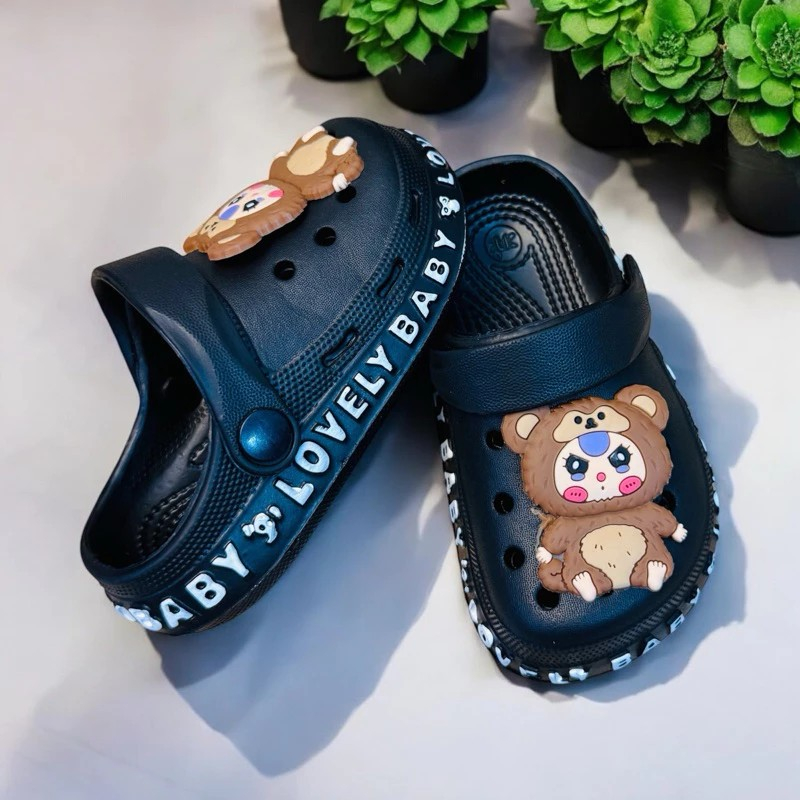 Dép Sục bảo vệ mũi chân viền chữ baby dễ thương nhẹ cho bé hình thỏ baby three