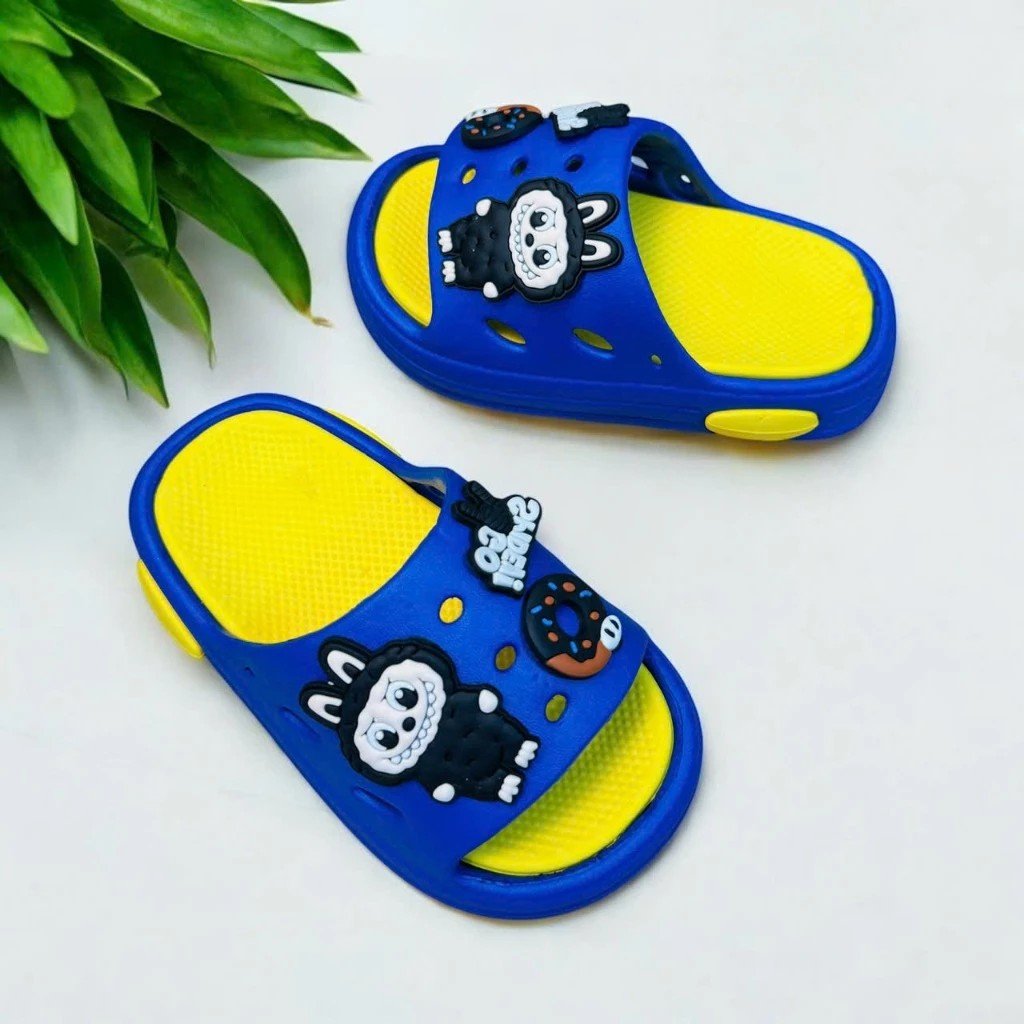 Dép bánh mì cho bé trai hình thỏ labubu siêu nhẹ, labubu cool ngầu cho bé trai êm chân cao cấp