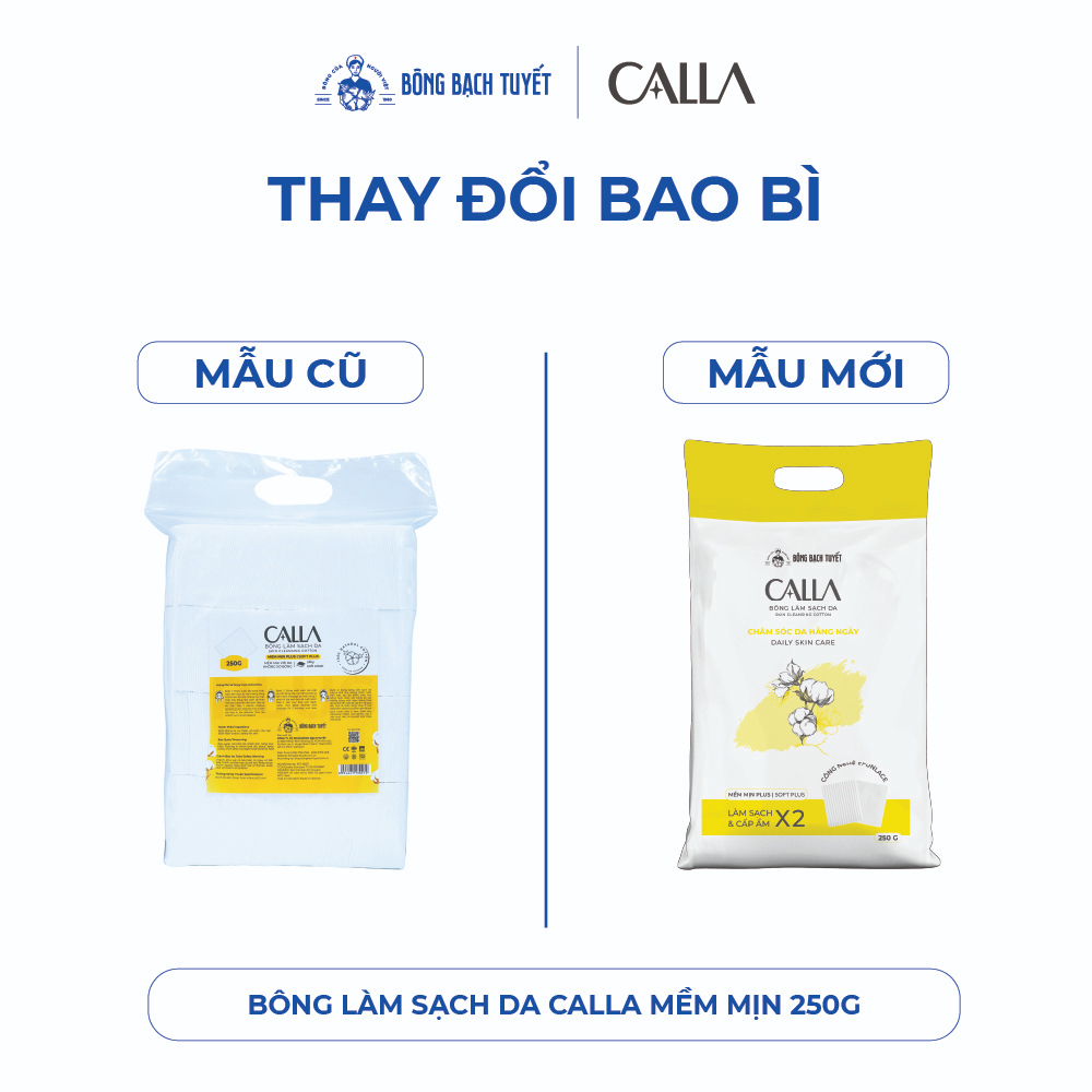 Ảnh Bông tẩy trang Bông Bạch Tuyết Calla 250g chất bông mềm mịn làm sạch sâu 2