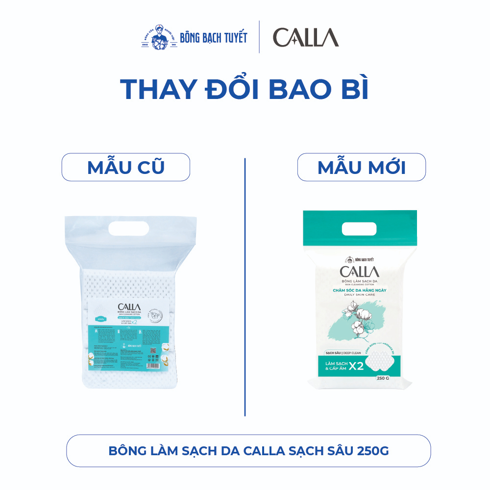Ảnh Bông tẩy trang Bông Bạch Tuyết Calla 250g chất bông mềm mịn làm sạch sâu 3