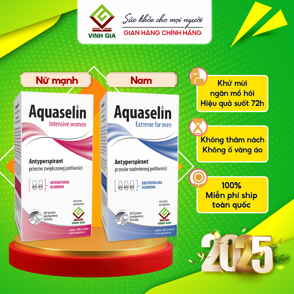 Ảnh Lăn Nách AQUASELIN Nam riêng, Nữ Riêng Giúp Giảm Mùi Hôi, Khô Thoáng Nách 50ml 87/120 1