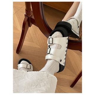 (Sẵn Trắng) Dép Quai Hậu Sandal Đi Được 2 Kiểu Có Quai Ulzzang Đẹp Êm