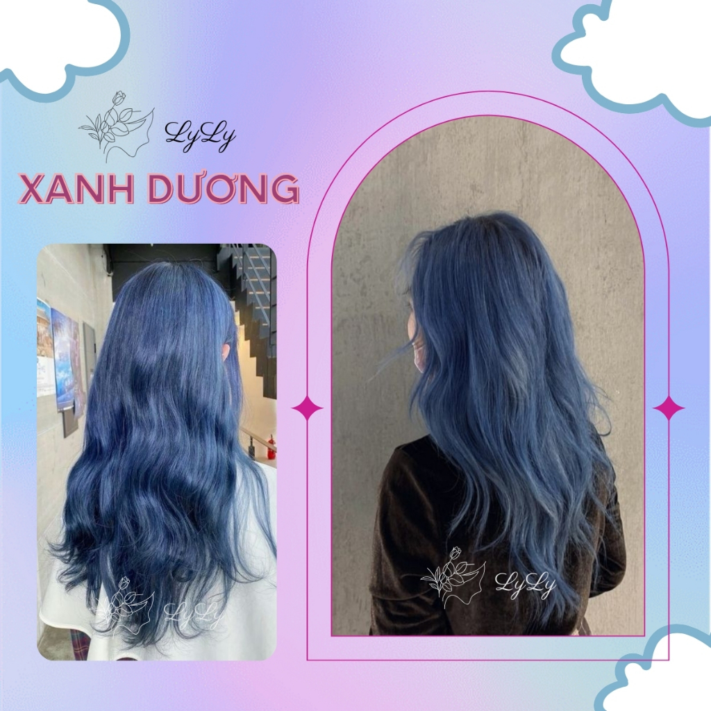 Thuốc nhuộm tóc màu XANH DƯƠNG, thuốc nhuộm tóc cao cấp, kem nhuộm tóc tại nhà tiện lợi COLORKING