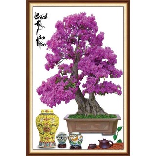 Tranh hoa mai hoa đào, tranh 3D dán tường in trên chất liệu vải lụa (shop tặng kèm keo dán)