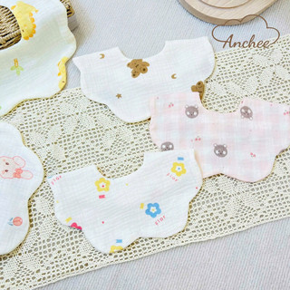 Yếm Tròn Hoa Muslin 4 Lớp có cúc bấm Độ Chất Liệu Mềm Mịn - Thấm Hút Mồ Hôi Cho Bé 0-1,5 Tuổi