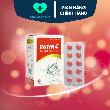 Viên uống Rutin C (Vitamin C) tăng sức bền thành mạch, giảm xuất huyết, chảy máu cam, chân răng, trĩ [MDP, Mediphar USA]