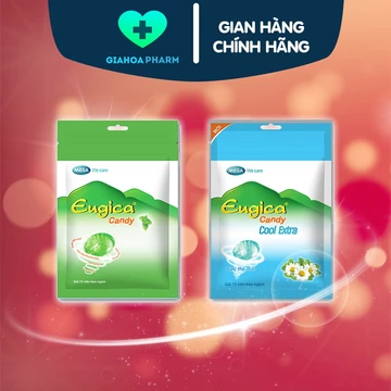 Kẹo ngậm thảo dược Eugica Candy (MEGA WE CARE) - Giảm ho, đau rát họng, làm ấm, thông cổ, mát họng (Gói 15 viên)