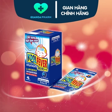 Miếng dán hạ sốt Nhật Bản Koolfever bổ sung hạt làm mát làm lạnh, giảm nóng ổn định suốt 8 tiếng cho trẻ em [kool fever]