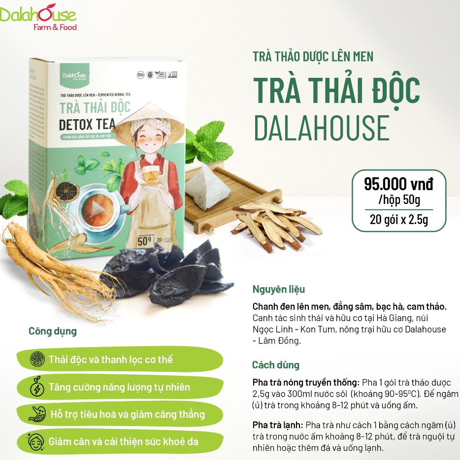Ảnh Trà detox thải độc Dalahouse hộp 20 gói x 2.5g thải độc an toàn hỗ trợ giảm cân thanh lọc 3