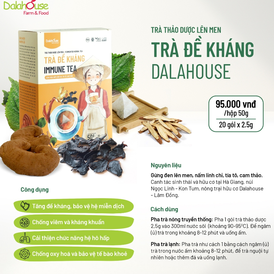 Ảnh Trà đề kháng Dalahouse hộp 20 gói x 2.5g tăng cường miễn dịch tăng sức đề kháng 3