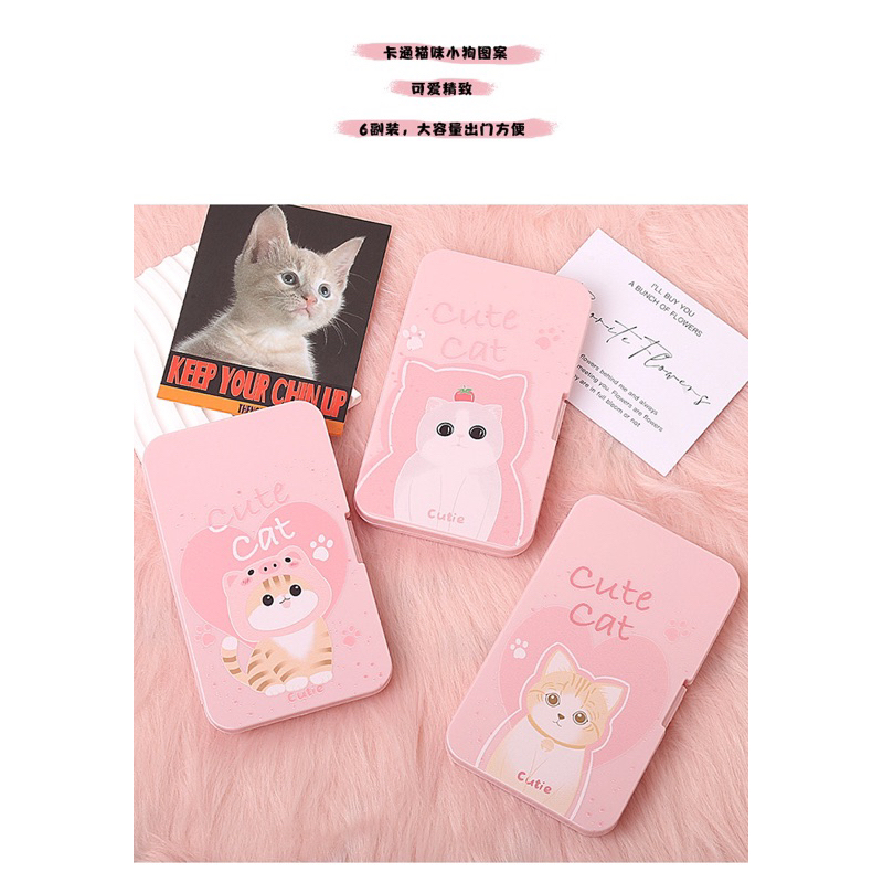 Khay đựng Lens 6 ô Mèo kute Cat Muneyes