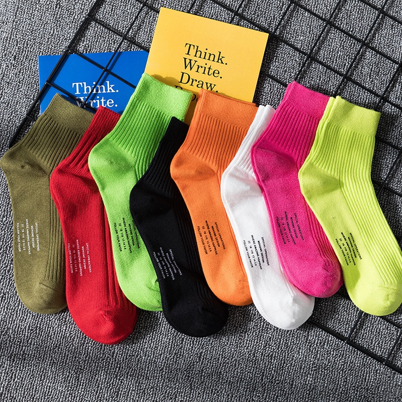 Vớ Tất cotton cổ lửng loại đẹp 7 màu phong cách đơn giản, năng động.