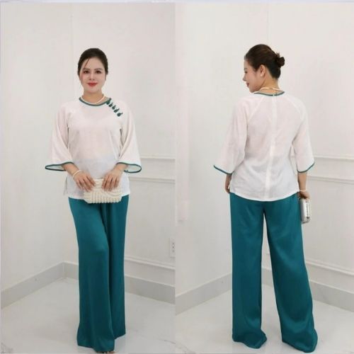 MS38 Set đồ bà ba nhiều màu,đồ trung niên,đồ kiểu cho các bà, các mẹ, quần dài, áo gấm tô châu cao cấp  CC38 Sang trọng