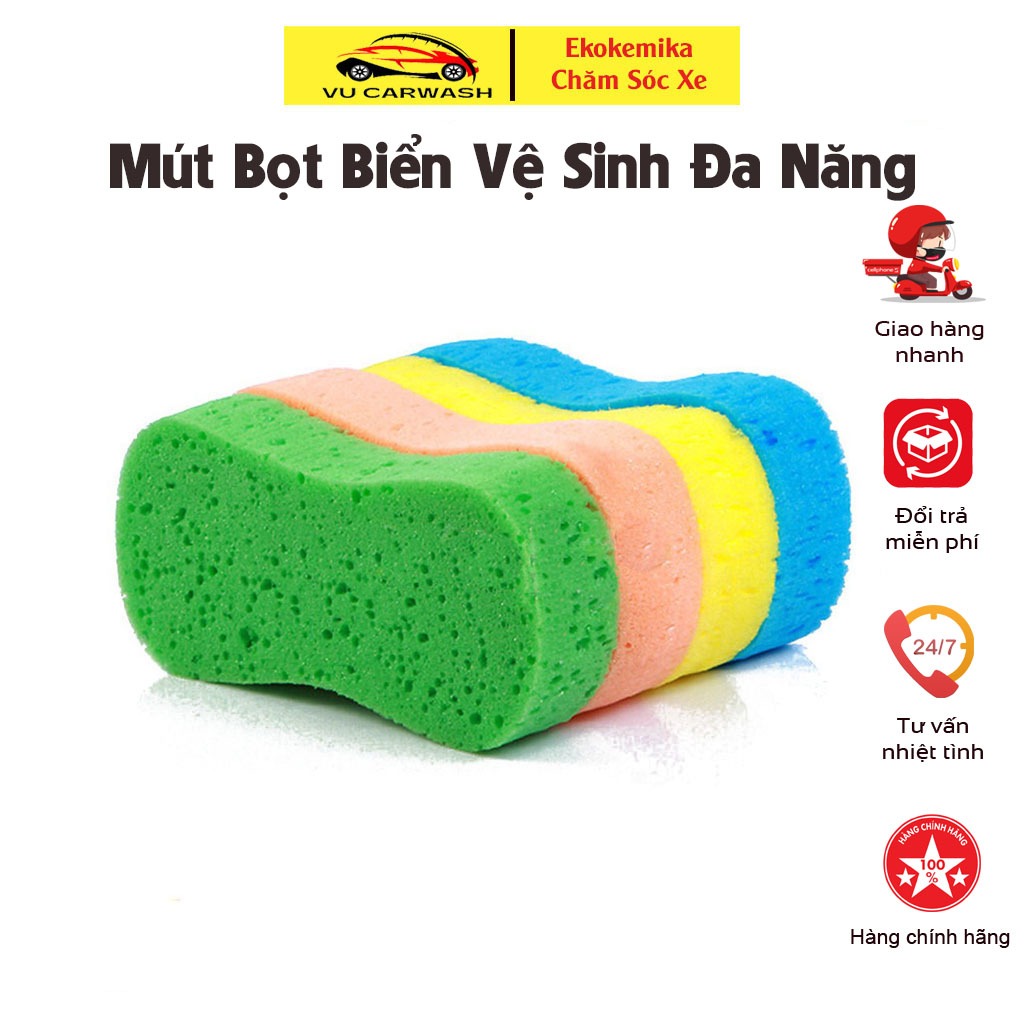 Bọt Biển Đa Năng Rửa Xe, Lau Xe, Lau Bát,Lau Nhà ( màu ngẫu nhiên)