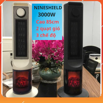 Quạt sưởi điện Nineshield chính hãng 3000w, Máy sưởi gốm Ceramic sưởi phòng ngủ sưởi ấm cho bé