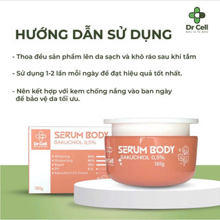 Serum Body Bakuchiol 0.5% 180ml Dr Cell Tái Tạo Da Dưỡng Trắng Phù Hợp Mọi Loại Da