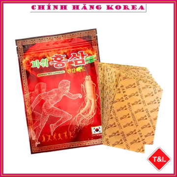 [Combo 5 túi] Cao dán hồng sâm đỏ Power hàn quốc chính hãng - Cao dán sâm hỗ trợ giảm đau lưng, đau cổ, đau vai gáy