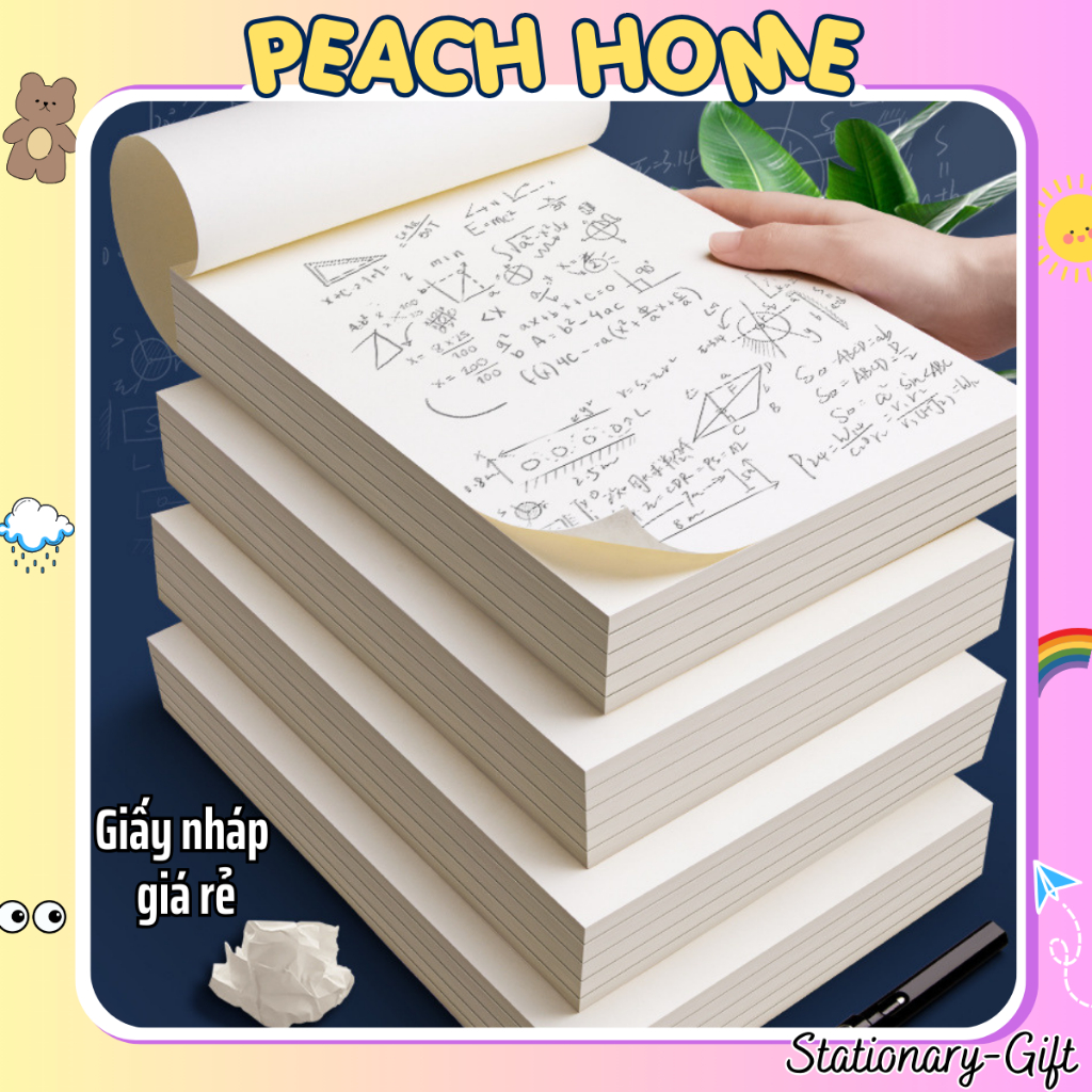 Tập Giấy Nháp Ghi Chú Notepad Size B5 80 Trang Kẻ Ngang/Caro Không Đục ...