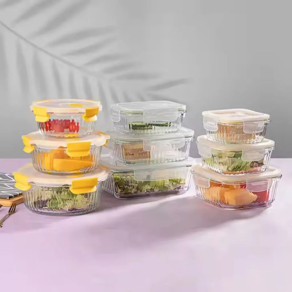 Hộp cơm văn phòng bằng thủy tinh chia ngăn chống tràn dùng được trong lò vi sóng SP09