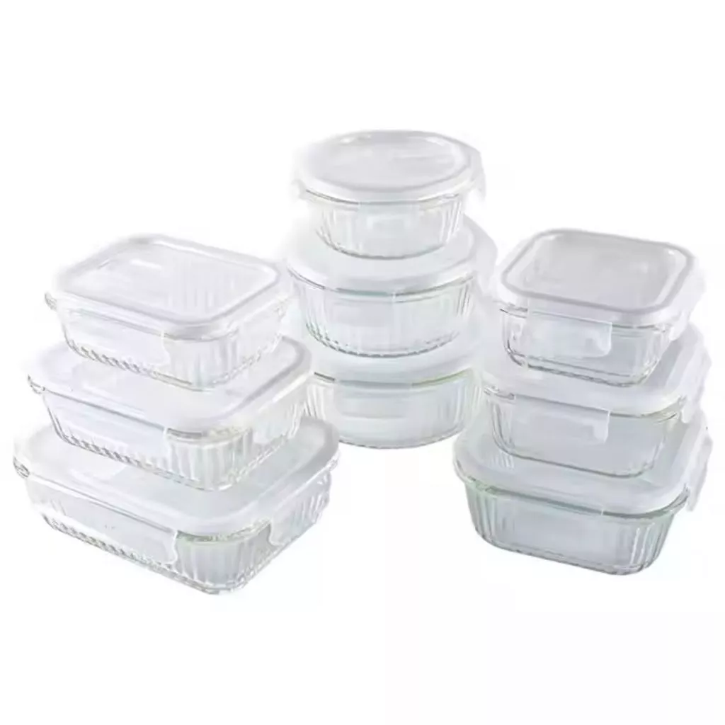 Hộp cơm văn phòng bằng thủy tinh chia ngăn chống tràn dùng được trong lò vi sóng SP09