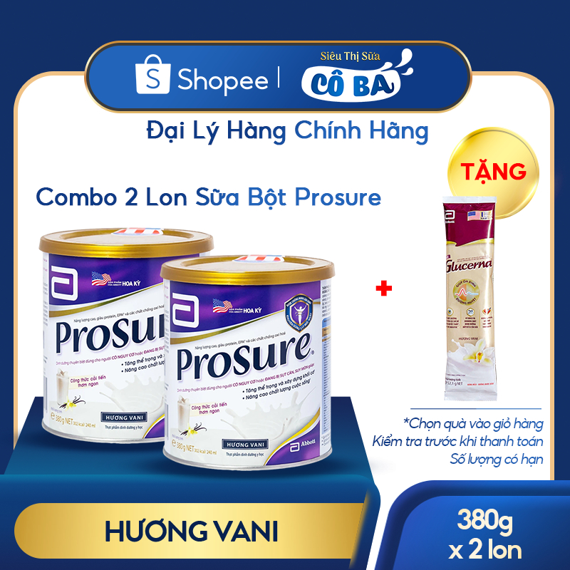 Combo 2 Lon Sữa Bột Prosure, Hương Vani, Bổ Sung Dinh Dưỡng Dành cho ...