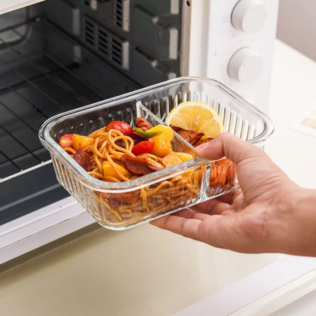 Hộp cơm thủy tinh cao cấp Uchan chống tràn dùng được cho lò vi sóng Hộp đựng thực phẩm SP09