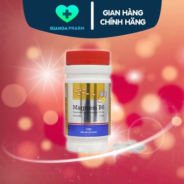 Viên uống Magnesi B6 (Magie, Vitamin B6) giảm chuột rút, đau cơ bắp, căng thẳng thần kinh [Chai 120v, MDP, Mediphar USA]