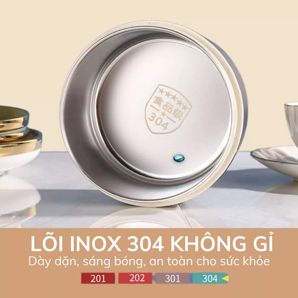 Hộp đựng cơm giữ nhiệt Lucky chống tràn Hộp cơm cặp lồng inox 304 chia ngăn SP02