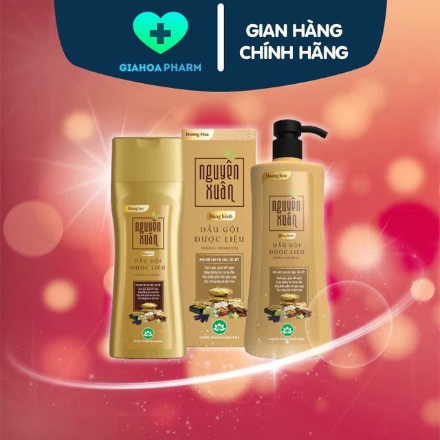 Dầu gội dược liệu Nguyên Xuân Bồng bềnh (Vàng) - Dành cho tóc dầu, tóc bết
