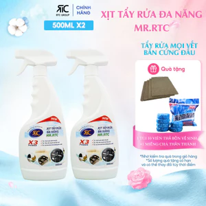 Xịt Tẩy Rửa Đa Năng Mr.RTC Làm Sạch Vết Bẩn Dầu Mỡ Cặn Canxi(Tặng Kèm Miếng Chà+10 Viên Thả Bồn Cầu)