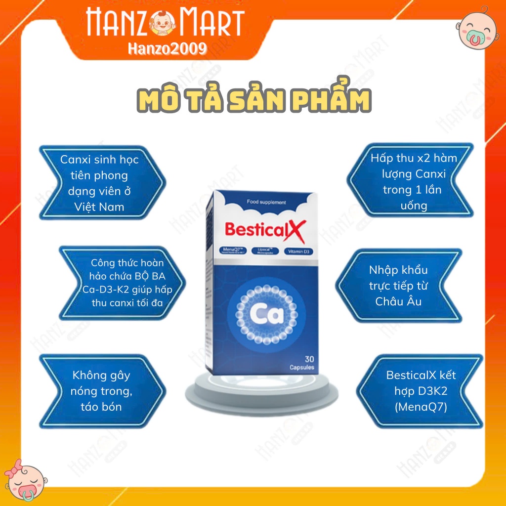 Canxi Bestical X - Canxi sinh học dạng viên trẻ đang trong giai đoạn phát triển chiều cao - hanzo2009